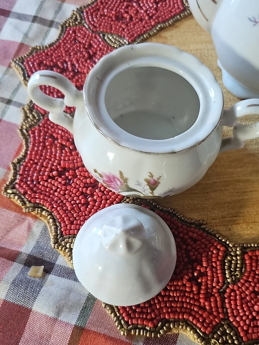 1960 Moss Rose Tea Set Vintage Floral Porcelain Tea Set -